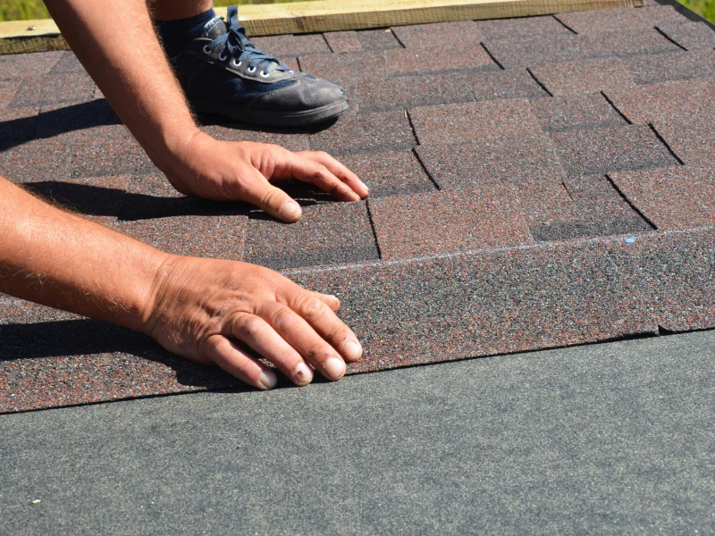 roofer hands laying asphalt shingles stroudsburg pa